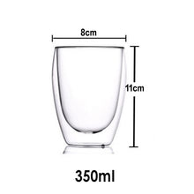 Load image into Gallery viewer, Heat Resistant Double Wall Glass Coffee/Tea Cups And Mugs Travel Double Coffee Mugs With The Handle Mugs Drinking Shot Glasses